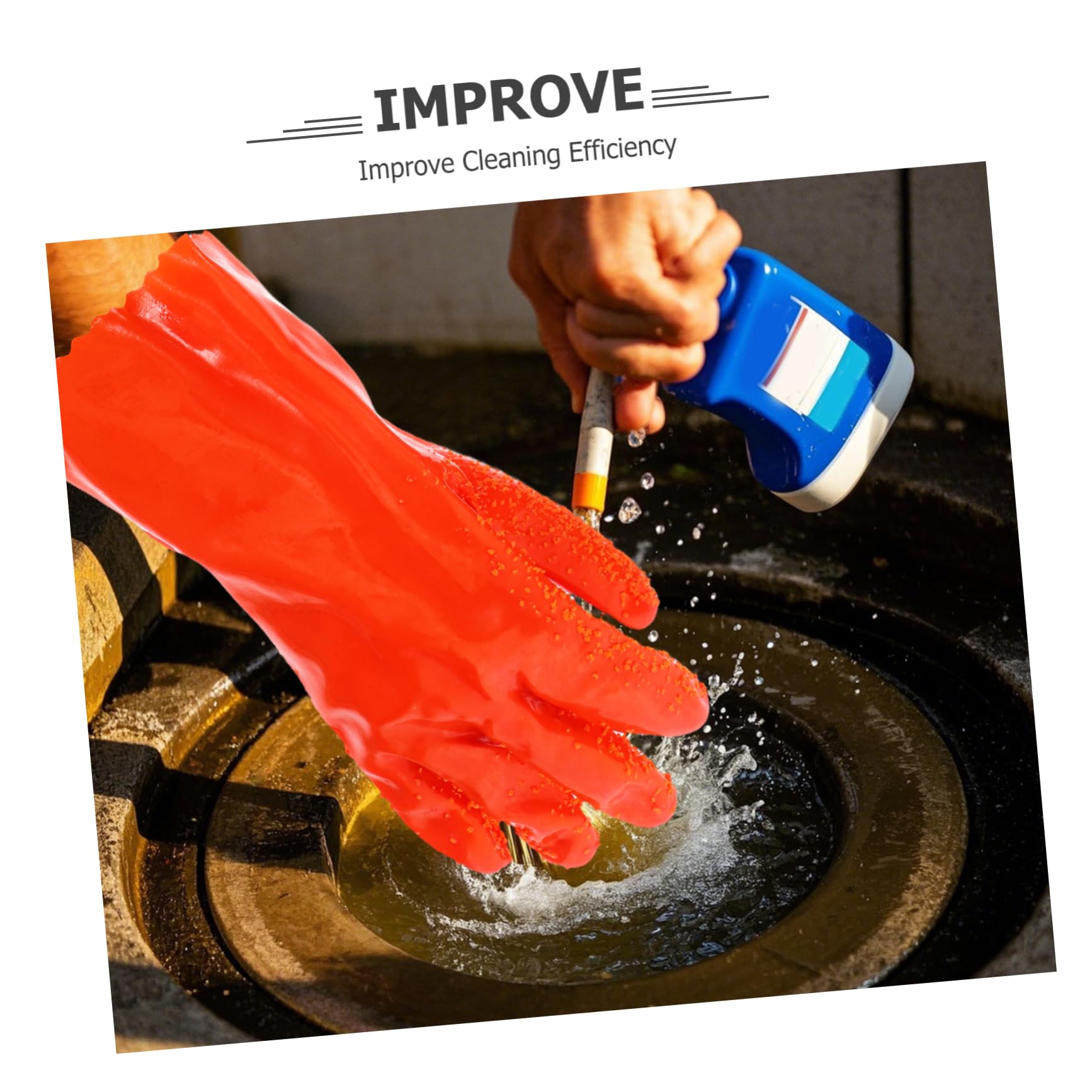 SEWACC 6 Guantes de Limpieza Impermeables Antideslizantes para Drenaje y Plomería de Guantes Resistentes la Abrasión Diseño Flexible Tipo Serpiente Uso y Seguro