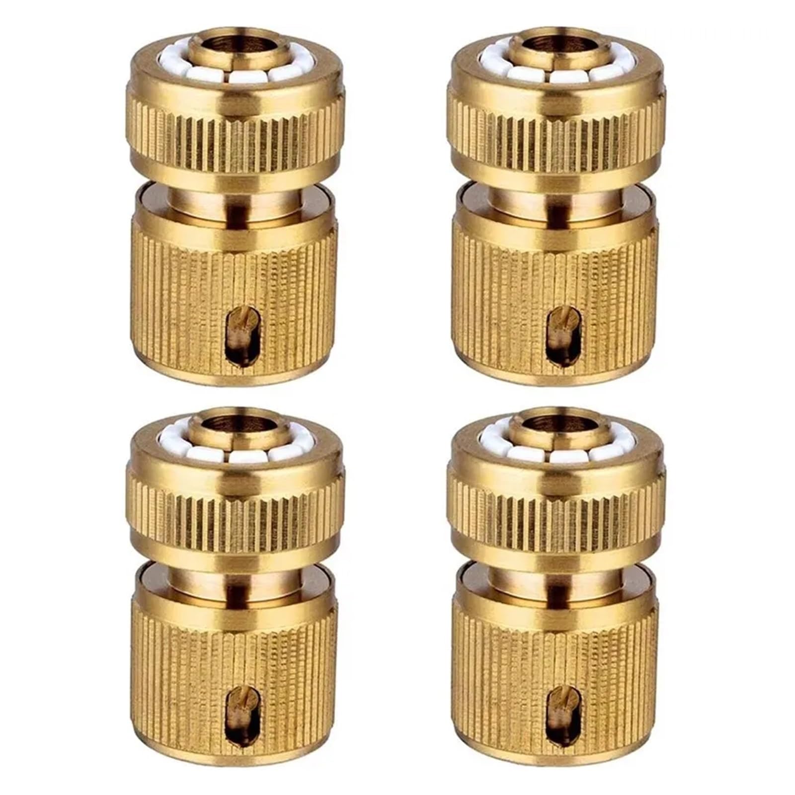 Generico estremità del connettore Tubo in Ottone Raccordo rapido da 1/2" for Giardinaggio, irrigazione Domestica, Lavaggio Auto(4 PCS)