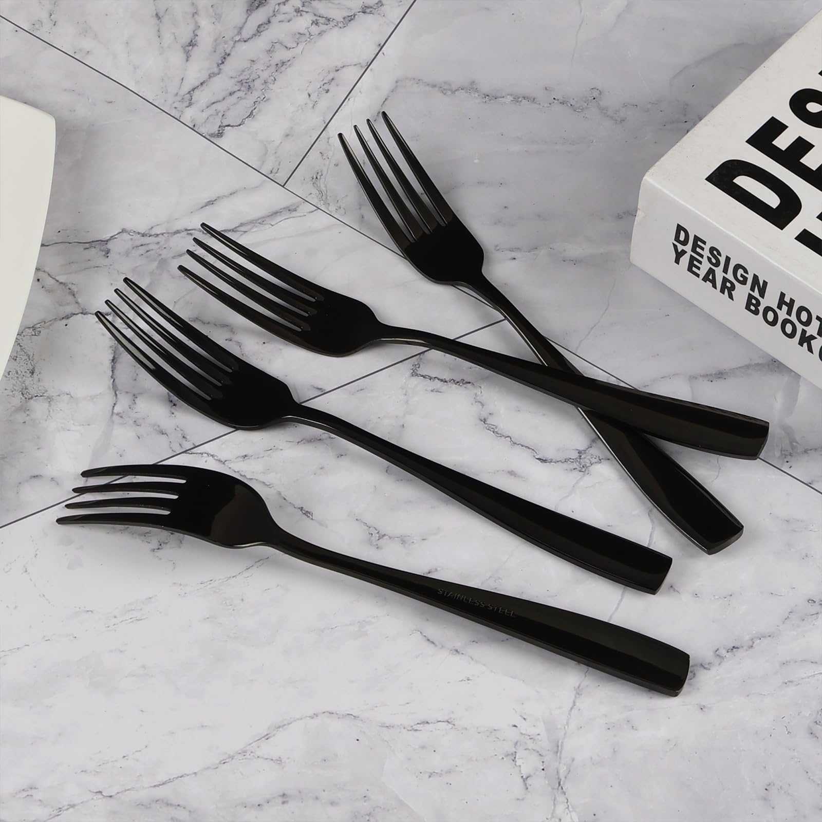 Vababa 16-Piece Black Dinner Forks, Stainless Steel Restaurant Forks — Amazon image 7
