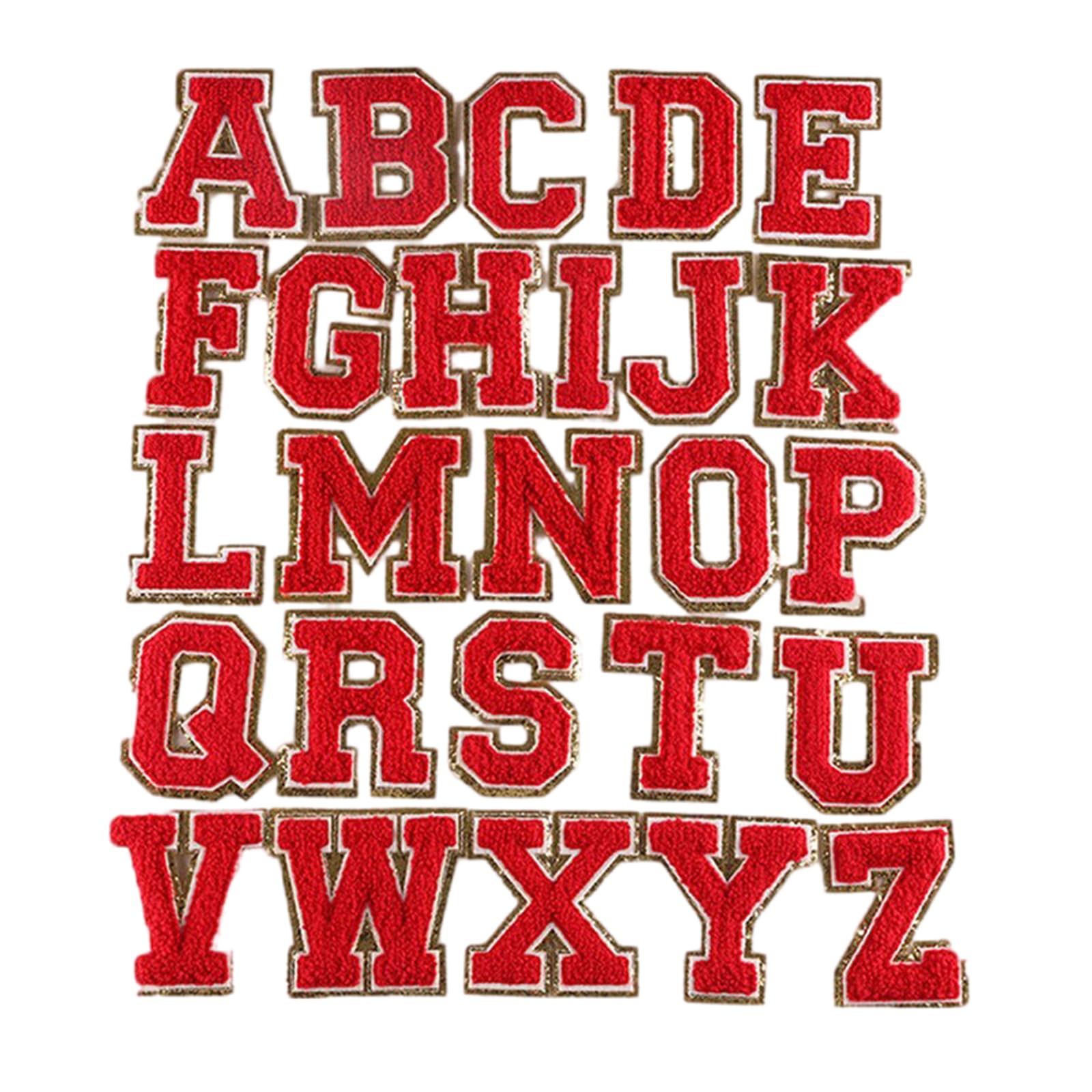 Jazuaiao 26Pieces Letter Sew on Patches Embroidered Applique Sew on Clothing Patches for Clothes Bag Tshirt Backpacks Hat Embroidered Iron on Letters