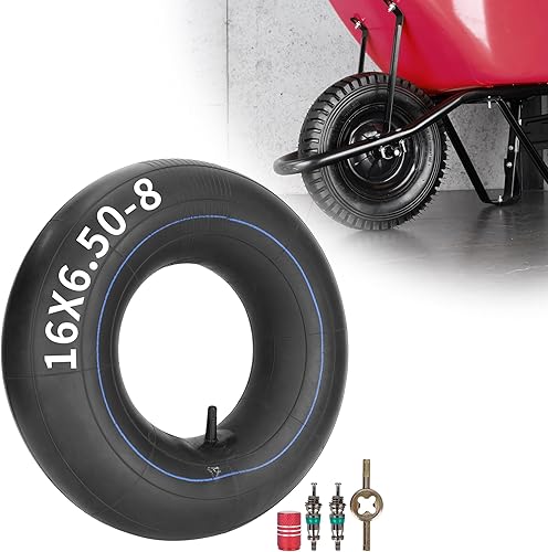 RUTU Tubo interior de 16x6.50-8 16x7.50-8 con vástago de válvula recto TR13 para carrito de golf, tractor, cortacésped, quitanieves, remolques,