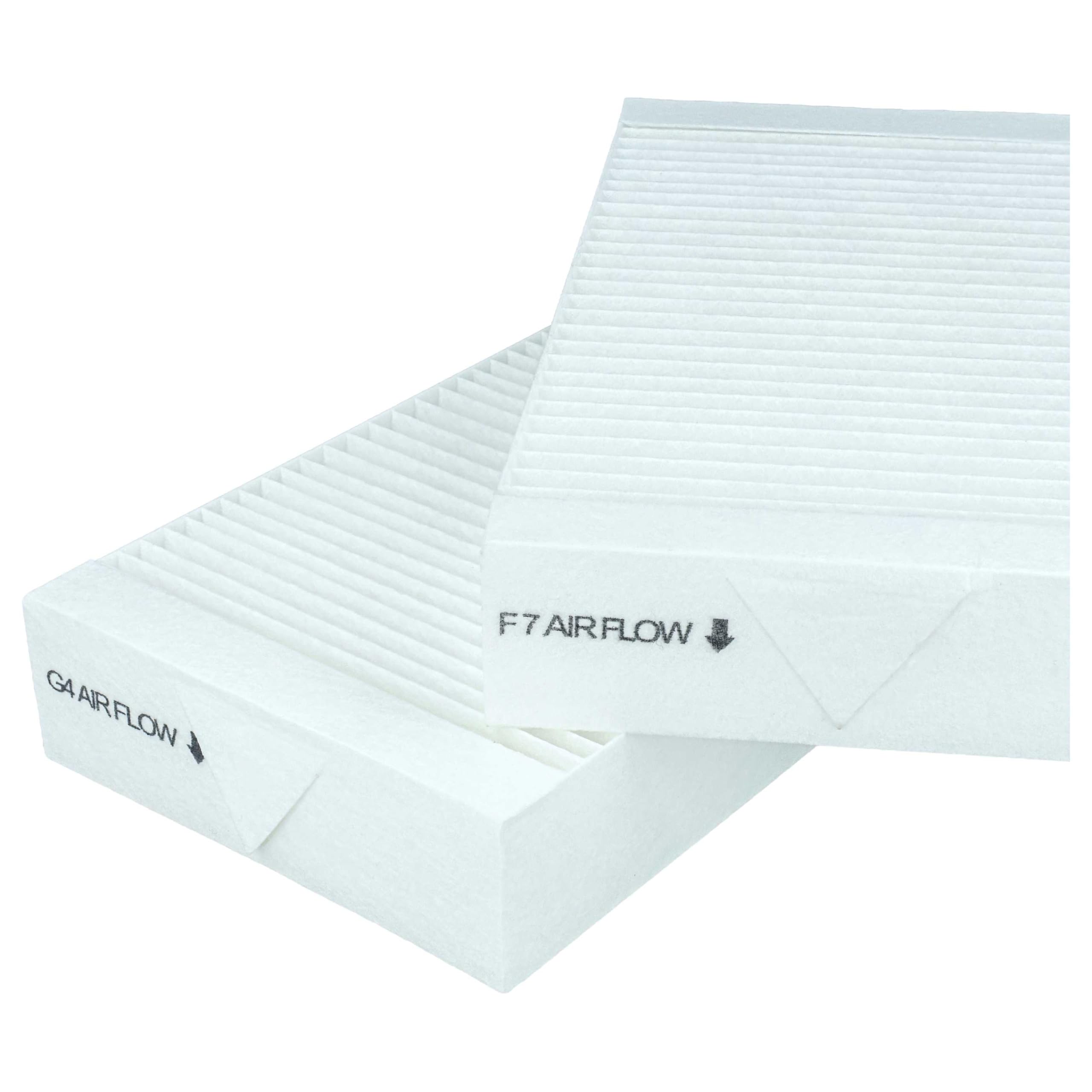 vhbw Zestaw filtrów zamiennych do Bosch 7738113333 | do urządzenia wentylacyjnego – filtr powietrza G4 / F7 (2 sztuki), 27 x 15 x 4,6 cm, biały