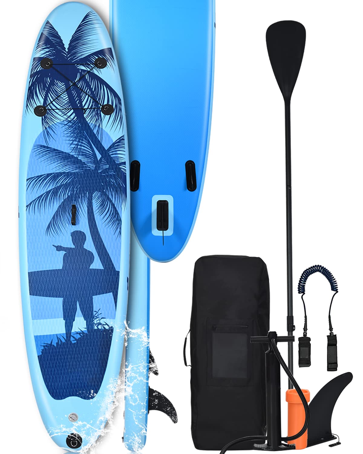 Solstice 36110AL Discovery 11 Inflatable Stand Up Paddle Board Kit | 11' x 32'' 6'' 320 Pound Capacity Included Pump Bag Leash Performance SUP Raft Military Grade Materials, Blue/Yellow