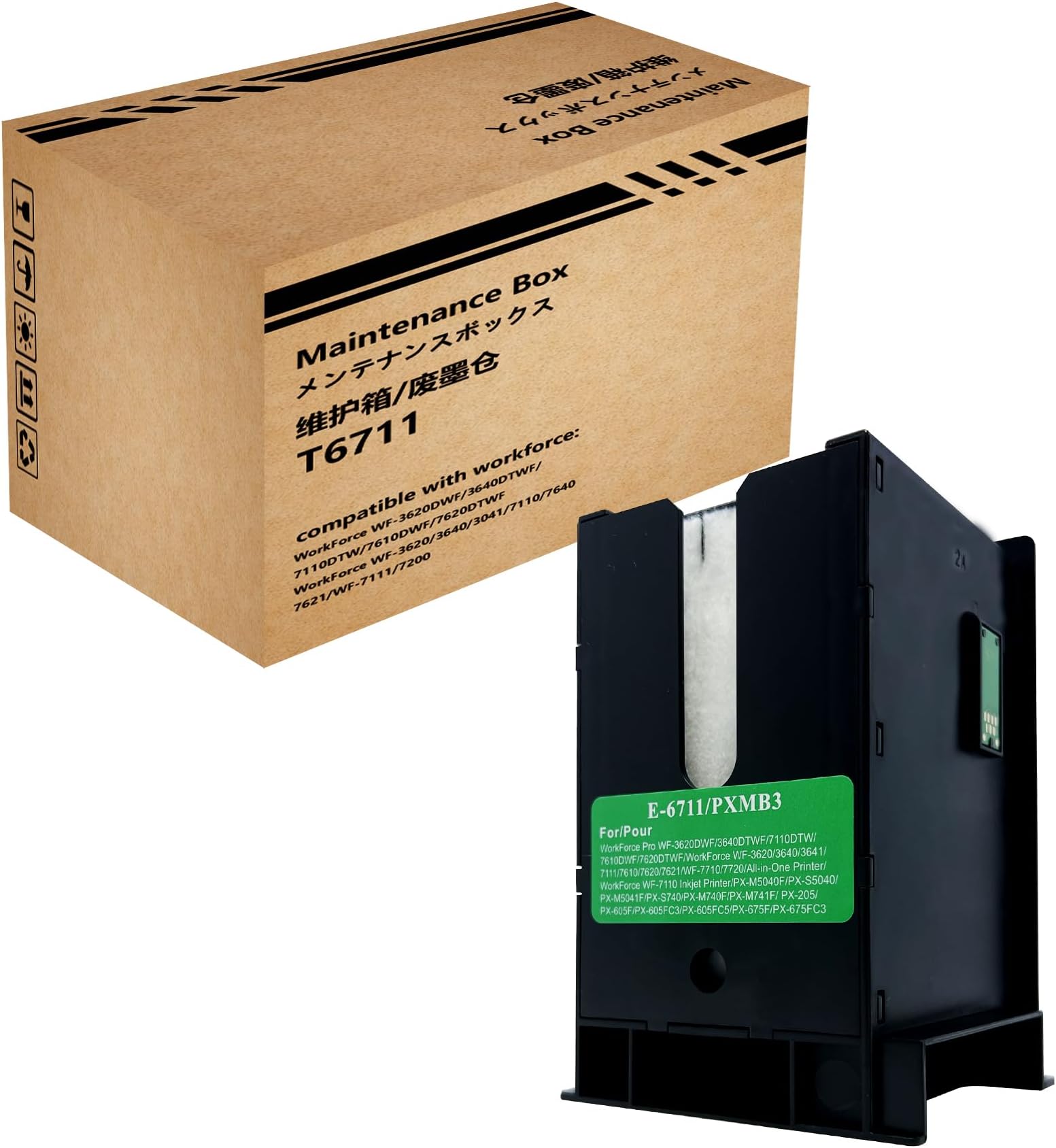 F-INK E-6711 Maintenance Box Compatible with Epson T6711 and C13T671100 Ink Maintenance Box