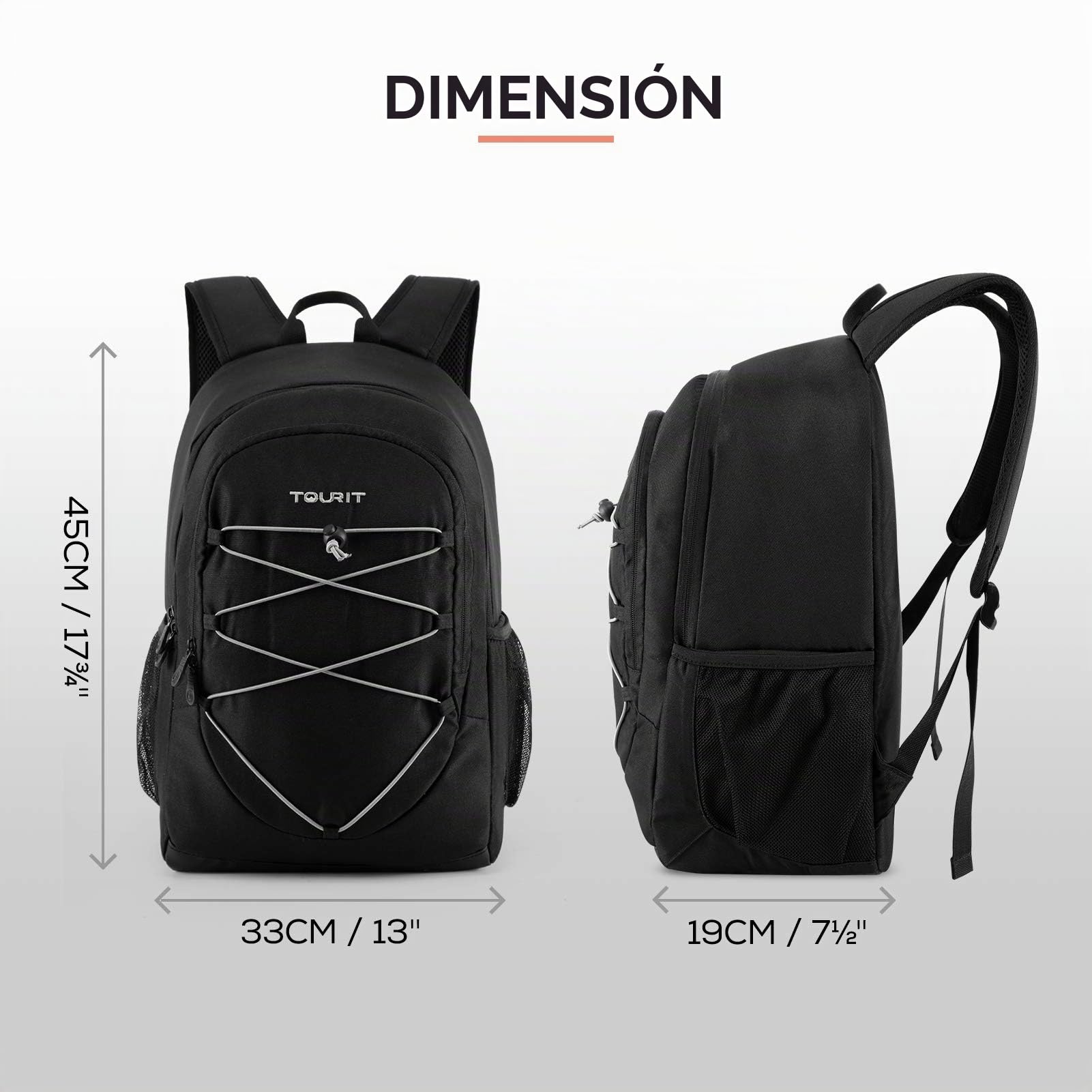 TOURIT Mochila Nevera Mochila Térmica Nevera Portatil Mochila Ligera con Enfriador Genial para el Almuerzo, Picnics, Senderismo, Playa, Parque o Día Viajes, Barbacoa, 28 Latas