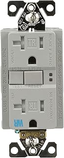 Eaton GFCI Self-Test 20A -125V Tamper & Weather Resistant Duplex Receptacle with Standard Size Wallplate, Gray