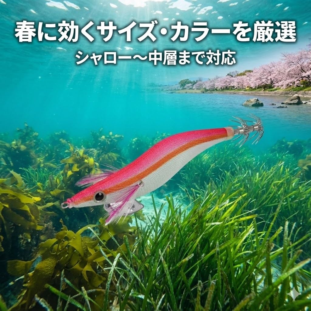 Amazon | 【春エギング攻略セット】釣りgoo! エギ 10本（3.5号×5・3.0