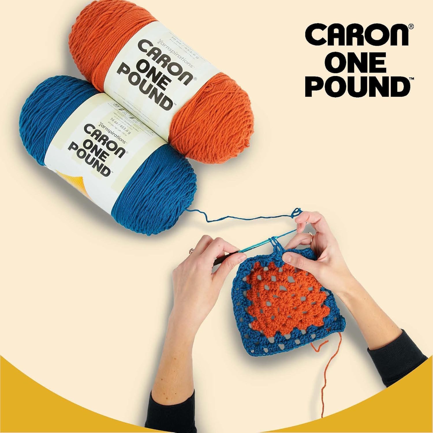 Caron One Pound Solids Yarn, 16oz, Gauge 4 Medium, 100% Acrylic - Cape Cod Blue- For Crochet, Knitting & Crafting ( 1 Piece )