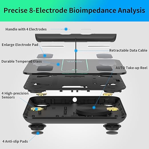 Báscula Digital Inteligente Healthkeep con 8 Electrodos, 21 Datos Corporales miniatura 5