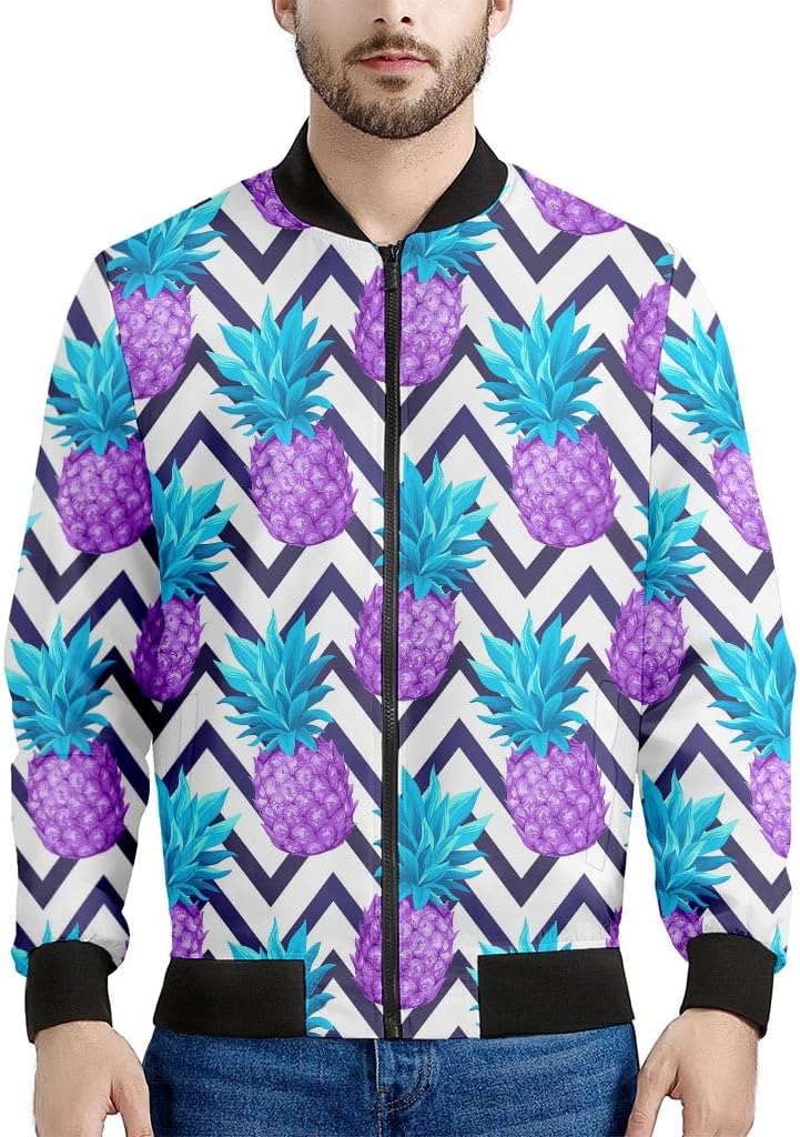Turquoise Dragon Scales Pattern Print Men's Bomber Jacket