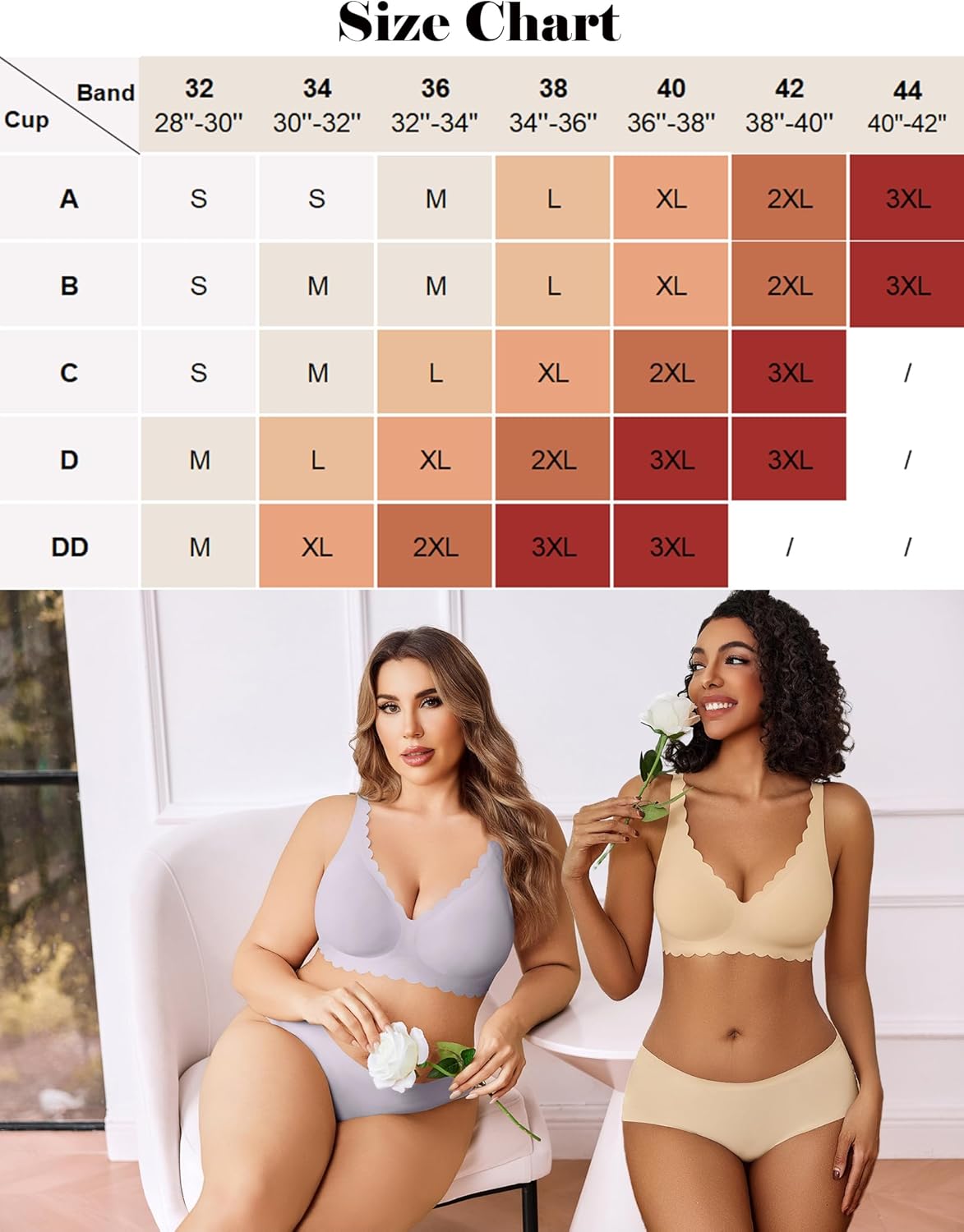 Avidlove Wireless Bra Womens Plunge V Neck Seamless Full Coverage Pushup Bralettes Everyday Bras - Image 7