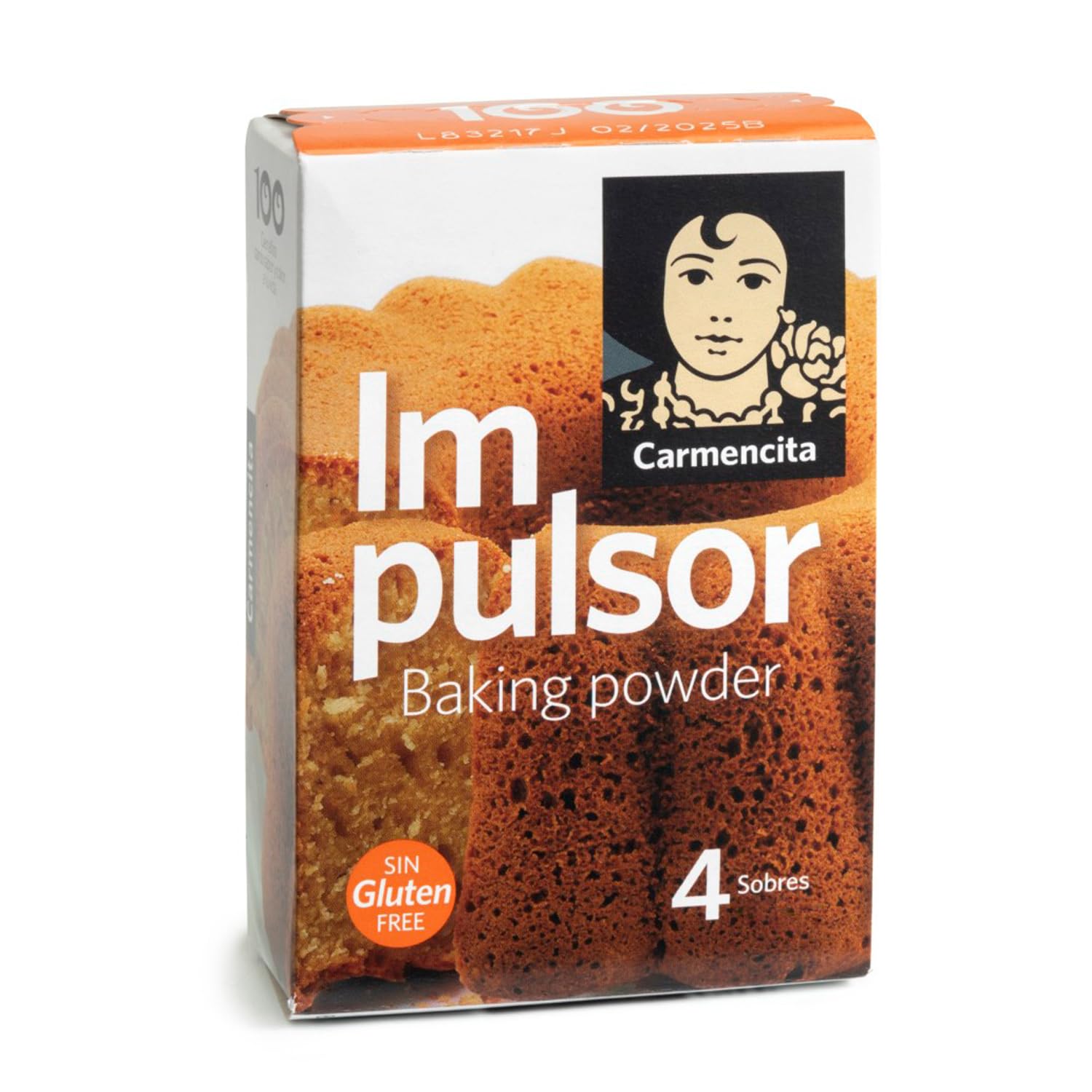 Carmencita Impulsor Repostería, Sin Gluten, Estuche con 4 Sobres, 60 g