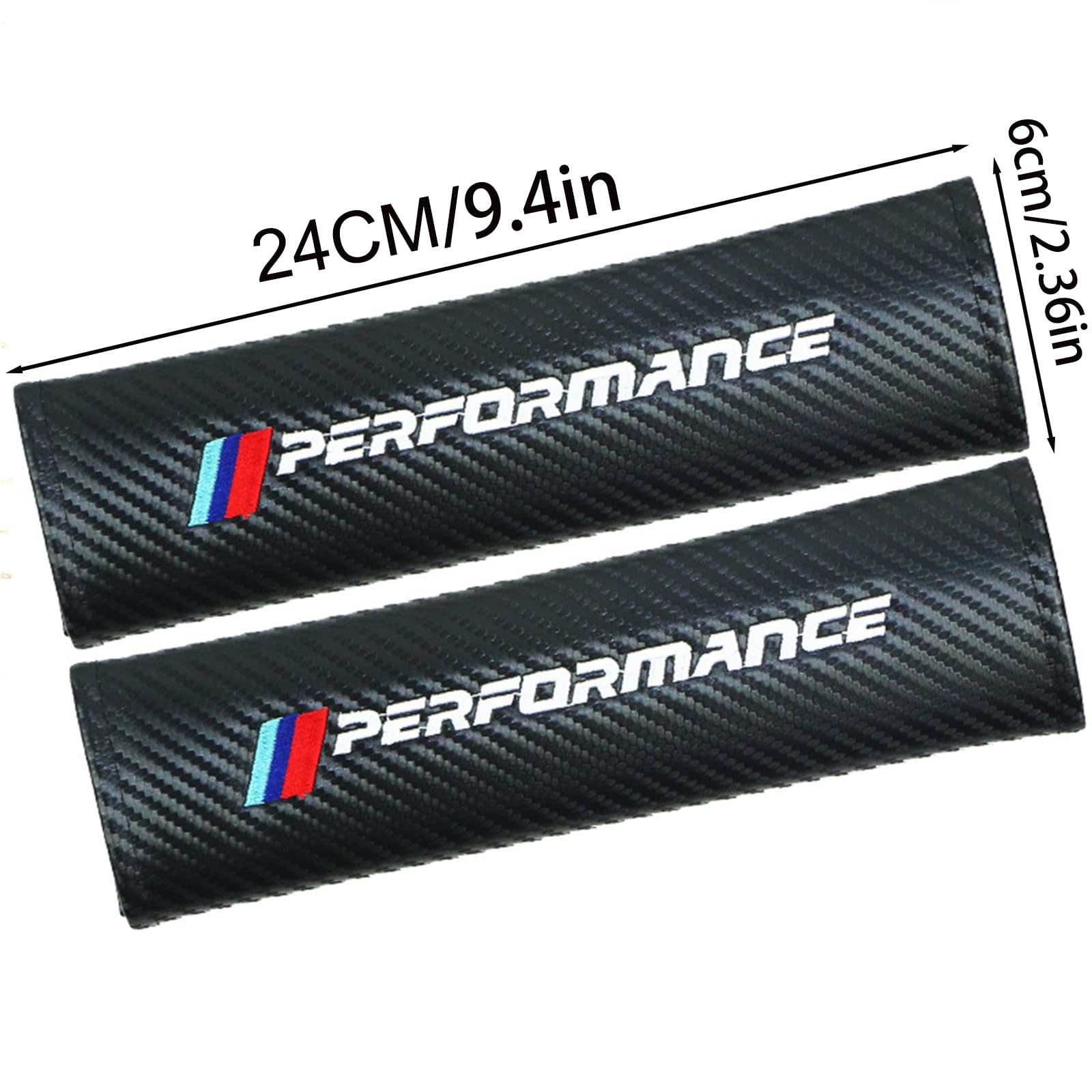 2 Imbottitura per Cintura in Nero Protezioni Comfort per Cintura di Sicurezza Auto Sicurezza Cuscino Spalla in Auto Cuscinetti Universali per Cintura Sicurezza (Carbonio - PERFORMANCE)