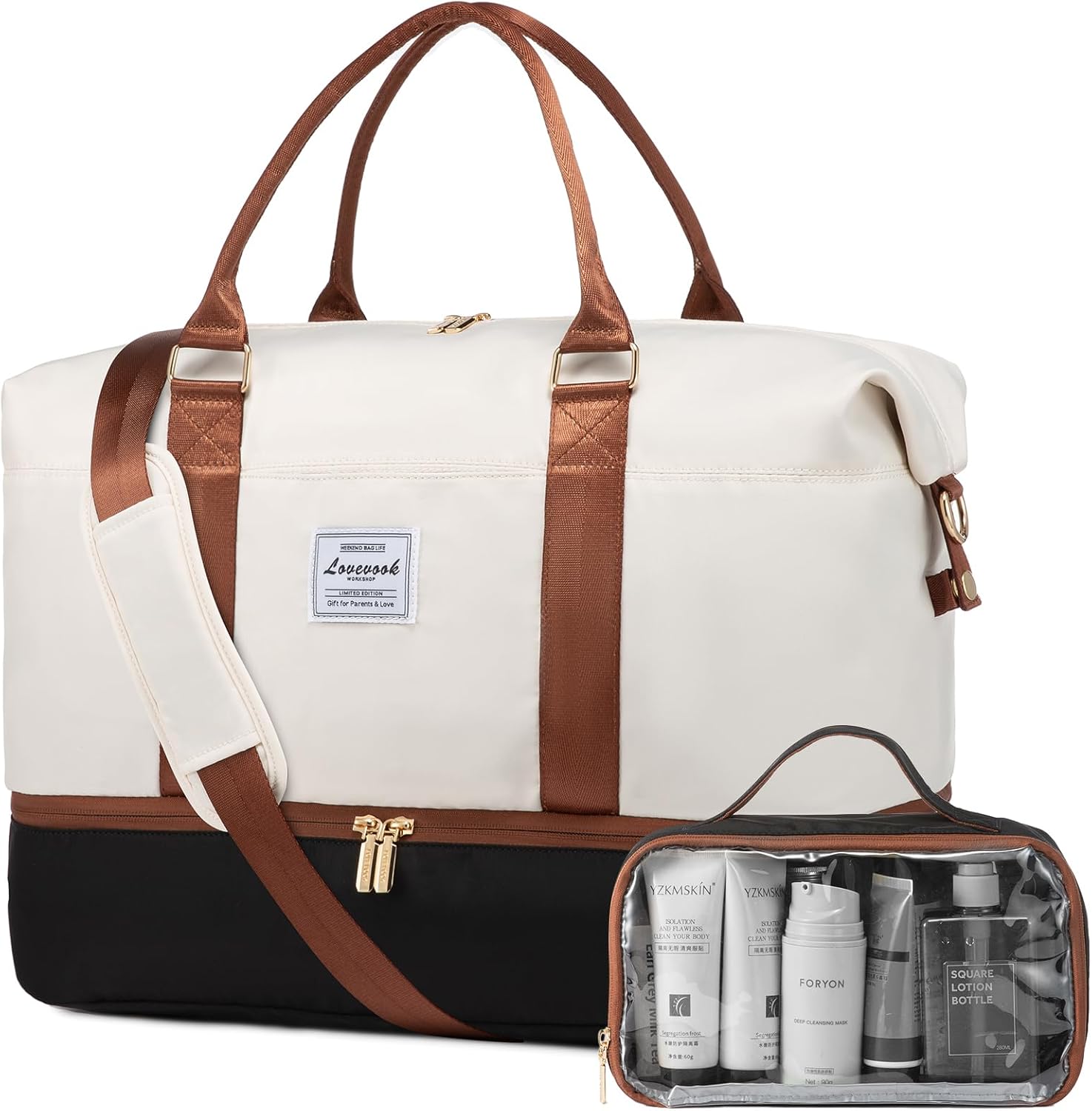 LOVEVOOK Borsa da Viaggio Donna, Borsa Palestra, Borsa Parto Ospedale Mamma, Travel Bag, Bagalio a Mano Ryanair Easyjet, Borsa Sportiva, Borsone Piscina per Lavoro Viaggio Scuola, With Shoe LOVEVOOK Borsa da Viaggio Donna, Borsa Palestra, Borsa Parto Ospedale Mamma, Travel Bag, Bagalio a Mano Ryanair Easyjet, Borsa Sportiva, Borsone Piscina per Lavoro Viaggio Scuola, With Shoe