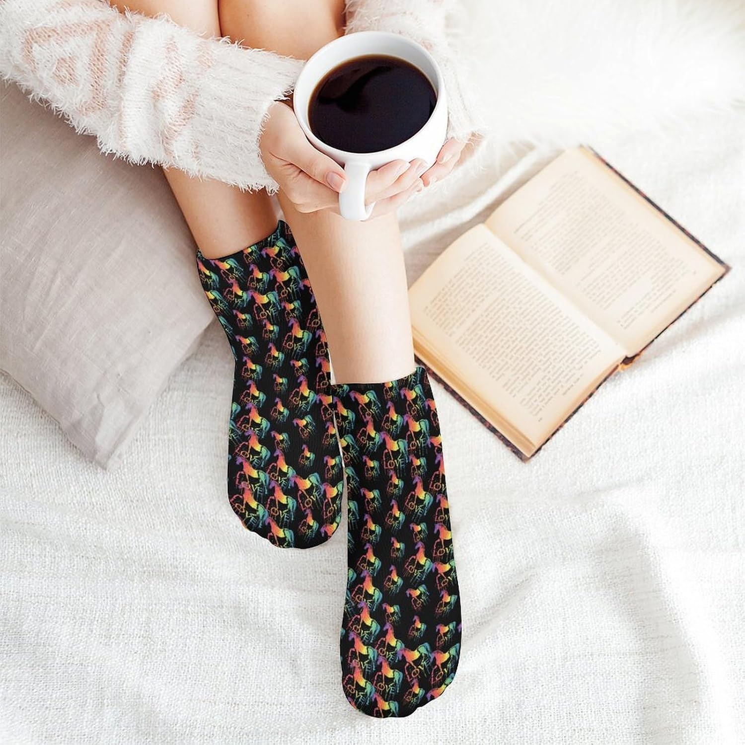 Horse Lover 5 Pairs Low Cut Ankle Socks Casual Liner Sock No Show Invisible Socks for Men Women