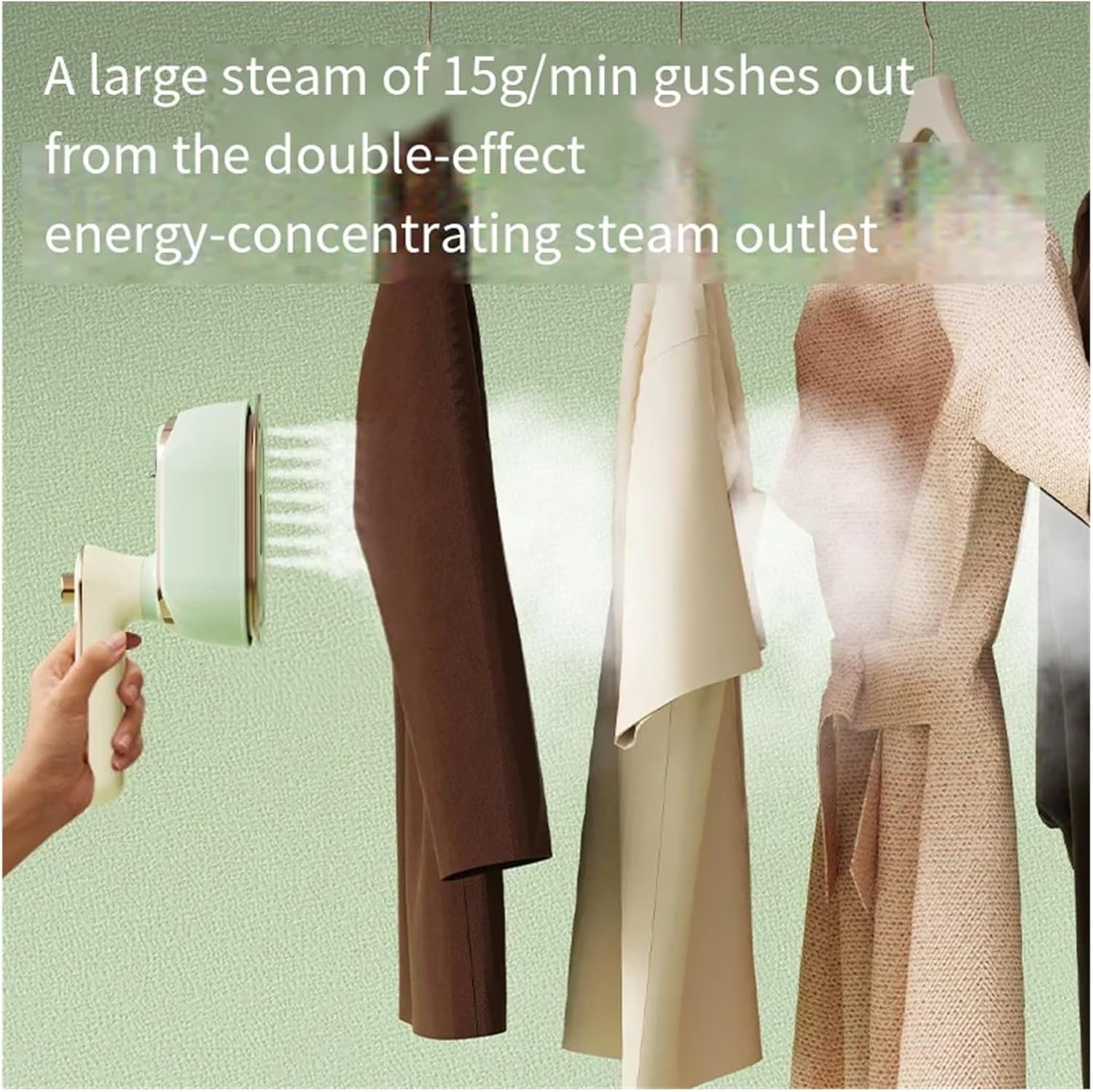 Travel Steamer for Clothes, Mini Electric Iron Does Not Hurt Clothes Portable Handheld Hanging Ironing Machine Dry Wet Steam For Home Travel,Portable Steam Iron(Green)