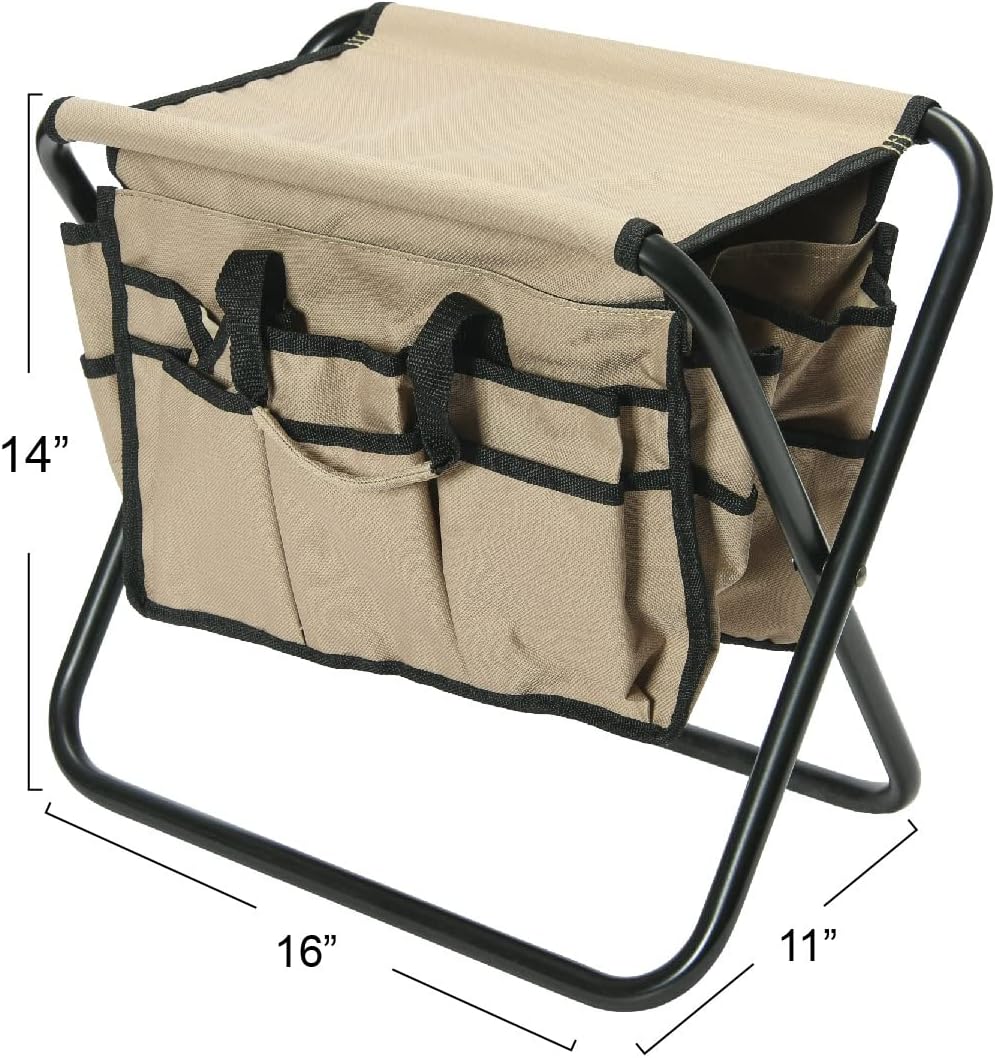 Household Essentials Collapsible Utility Stool, Tan