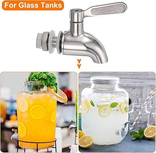 Miniatura 5 de uxcell Boquilla de repuesto para dispensador de bebidas, 1 juego de grifo de repuesto de grifo de acero inoxidable para fiestas, reuniones