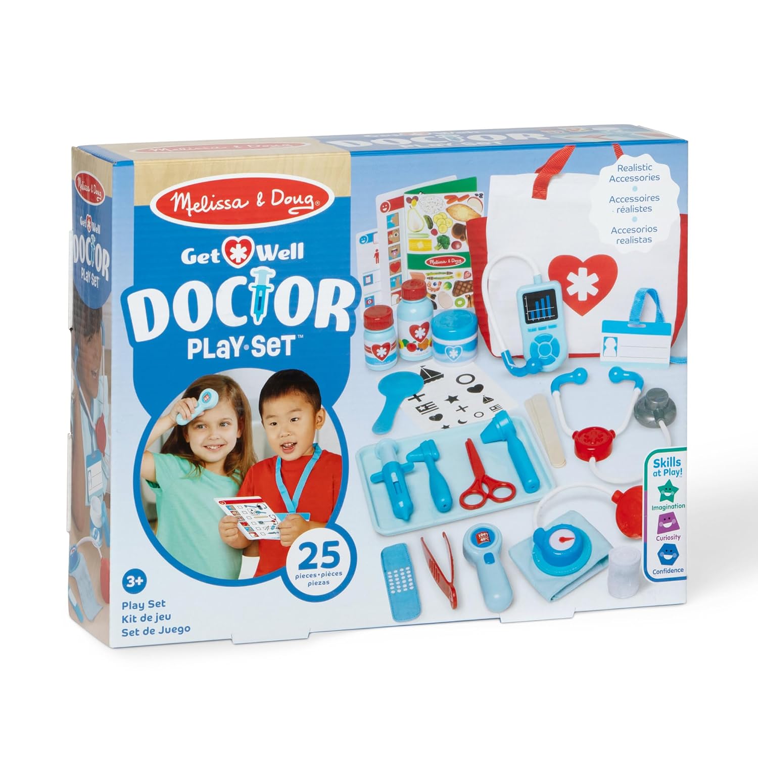 Melissa & Doug Get Well Doctor Kit, 25-Piece Toddler Doctor Play Set, Realistic Pretend Play Toys & Accessories, Preschool Toys for Girls & Boys Ages 3+, view 3
