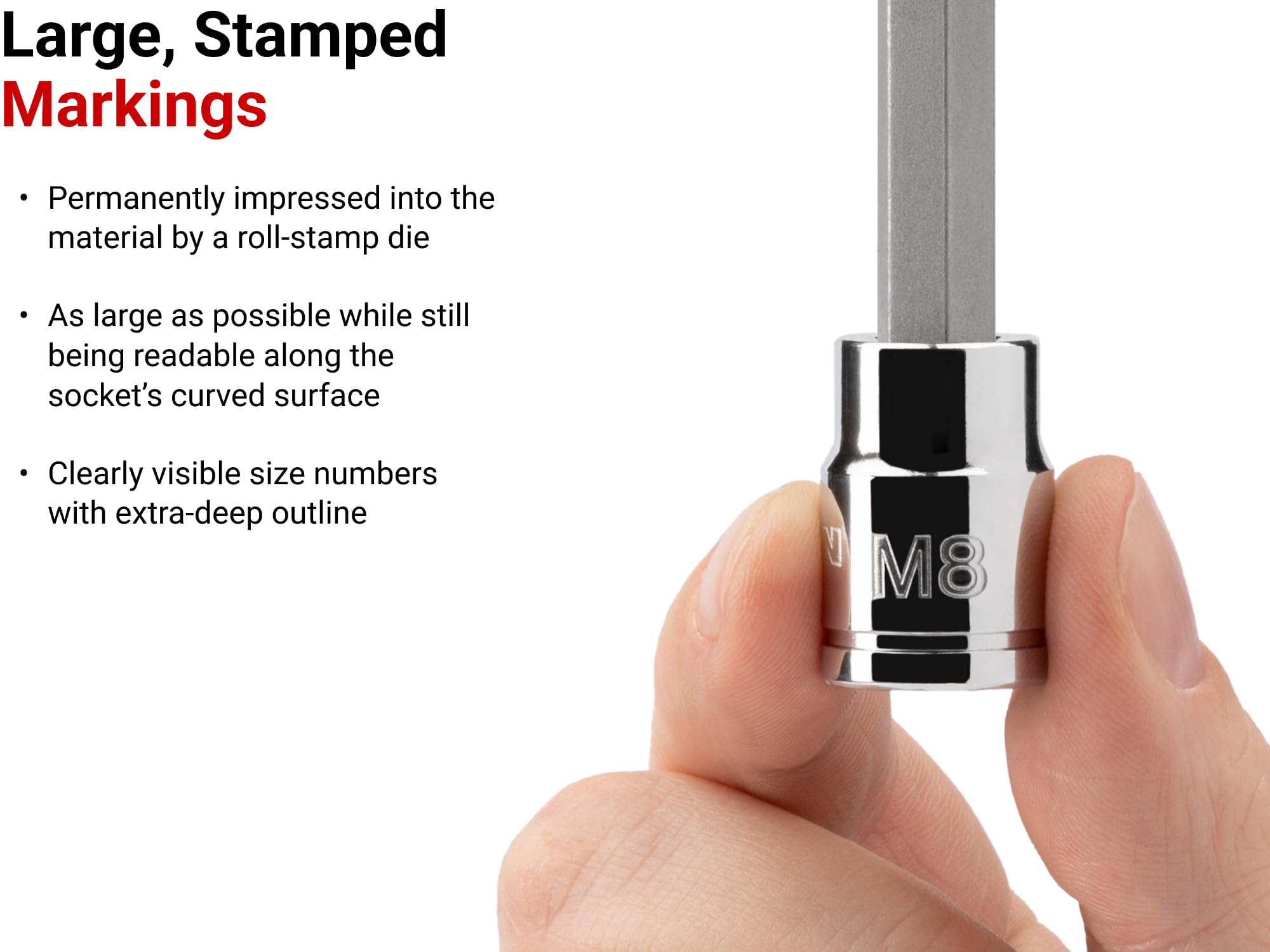 TEKTON 3/8 Inch Drive x M4 Long Triple Square Bit Socket