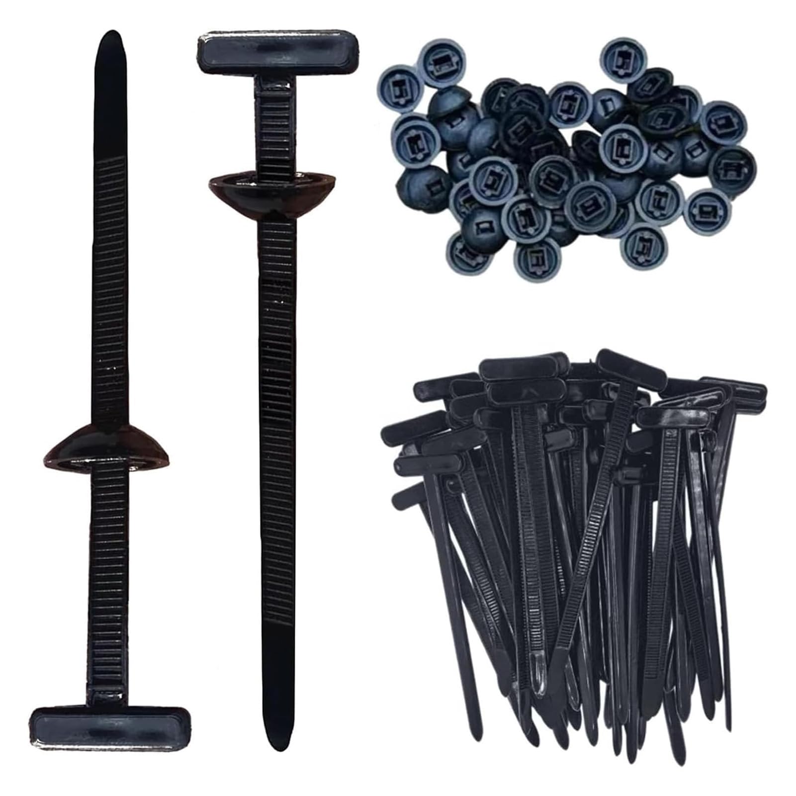 Kixzsaz 50Pack Bumper Retainer Clips Car Plastic Rivets Fasteners Flexible Self-Locking Ties Holder Durable Nylon Universal Cable Tie Nylon Cable Ties For Car,