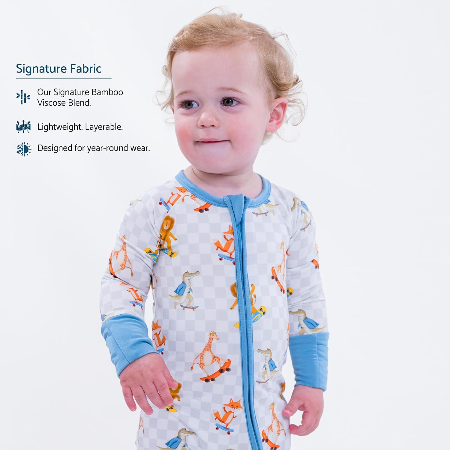 LollyBanks Baby Pajamas, Long Sleeve Baby Romper with 2-Way Zipper, 95% Viscose from Bamboo and 5% Spandex, Infant Sleepers