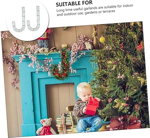 Miniatura 7 de BESTOYARD 6 piezas de corona de Navidad DIY macramé anillo de corona marco de corona de alambre de metal corona anillo decoraciones para salas de