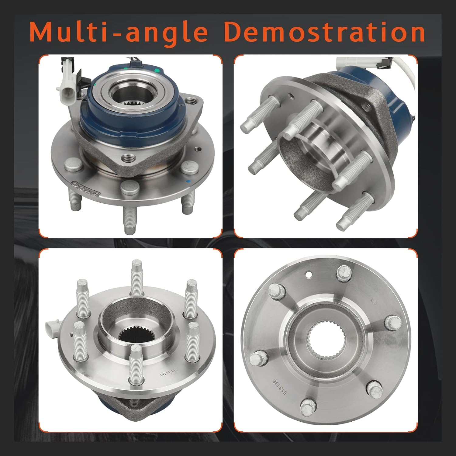 DRIVESTAR 513198 Front Wheel Hub & Bearing Assembly for Cadillac SRX 2004 05 06 07 08 09, AWD 4WD, 6 Lug w/ABS