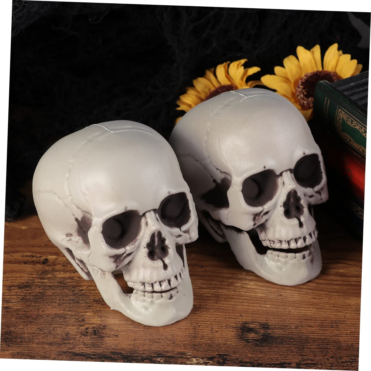 Toyvian 2 Juegos de Esqueletos de Halloween Decoración de Calaveras de Plástico para Halloween Accesorios de Fiesta 4 Piezas