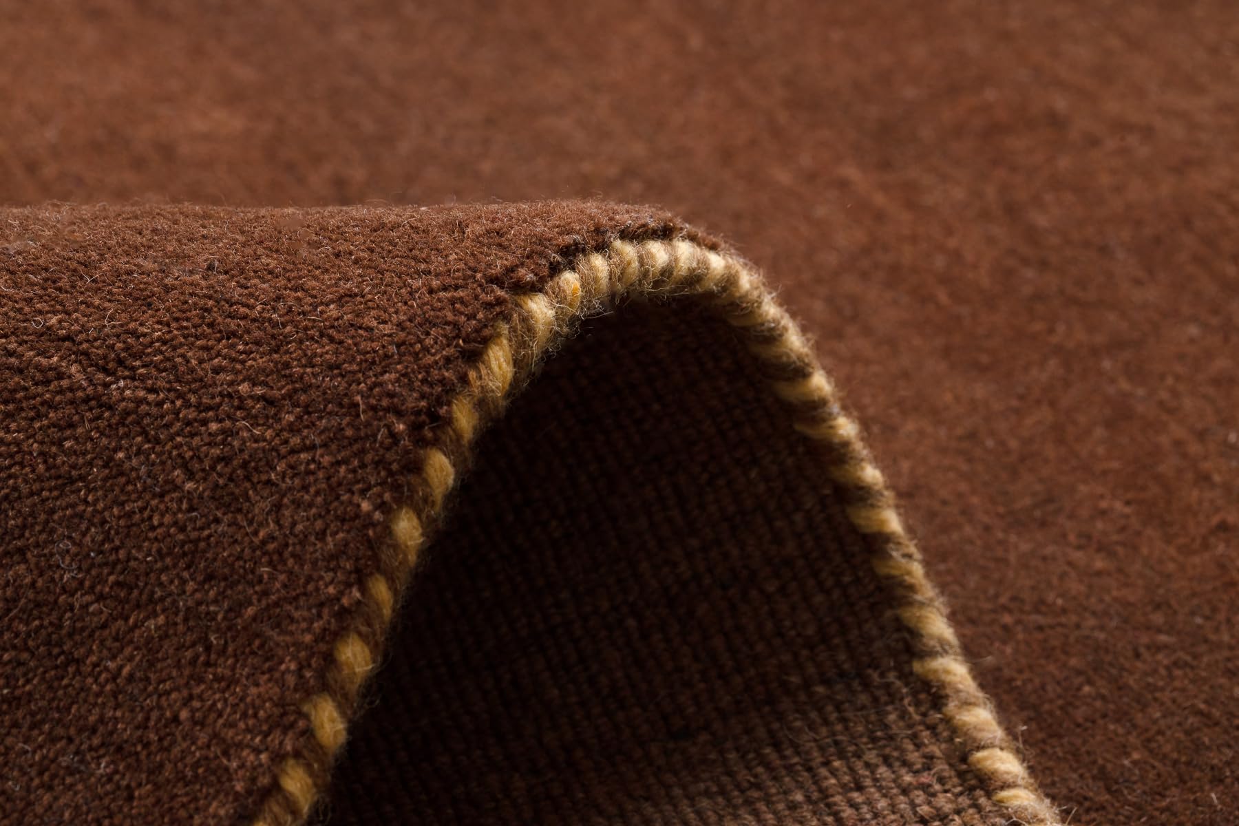 rugsx Tapis GABBEH Loom en Laine Marron - Tapis bohème tissé à la Main, Tapis Oriental en Laine, Tapis de Salon épais et Doux, 72x142 cm