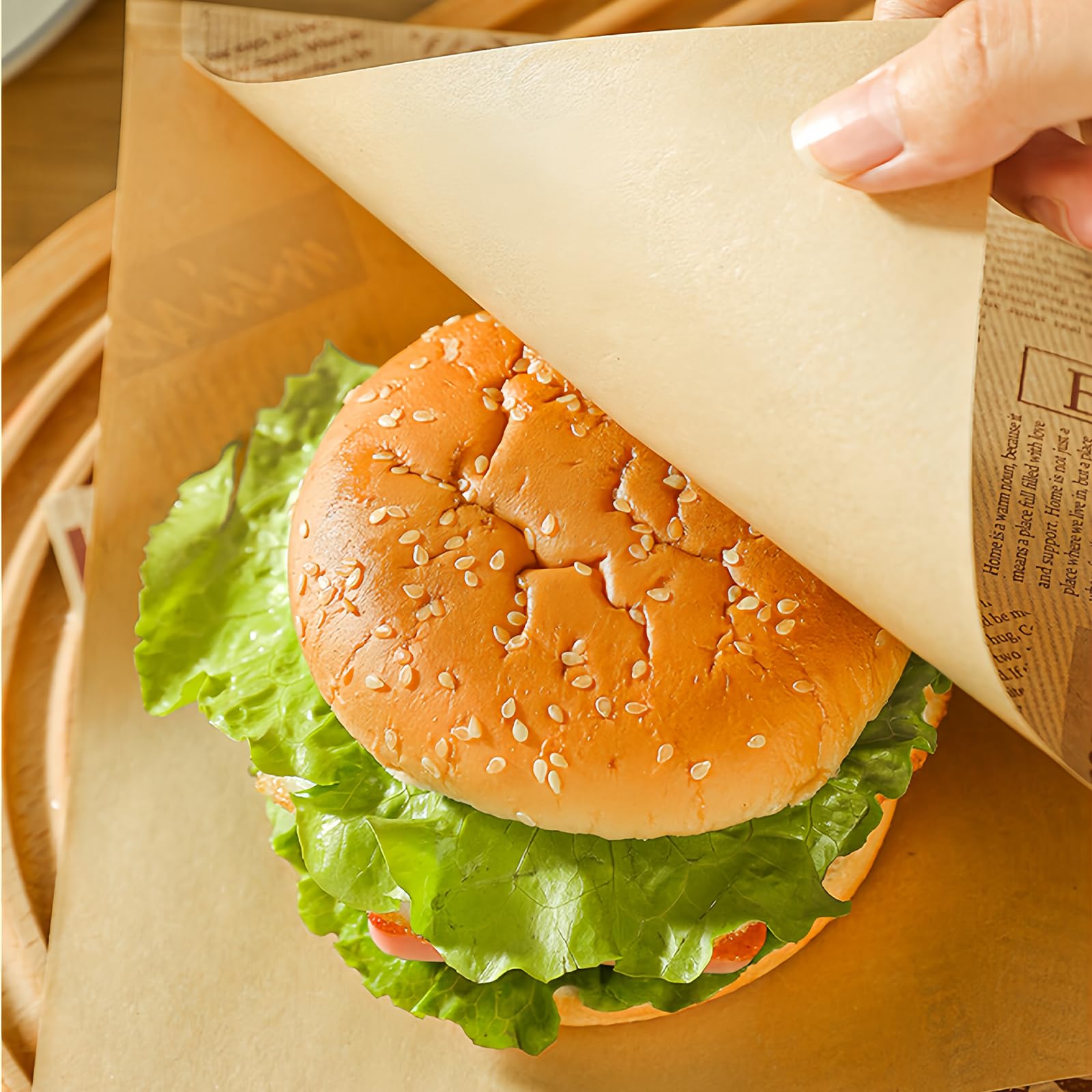 Deli Lot de 100 feuilles de papier à sandwich jetables pour sandwich