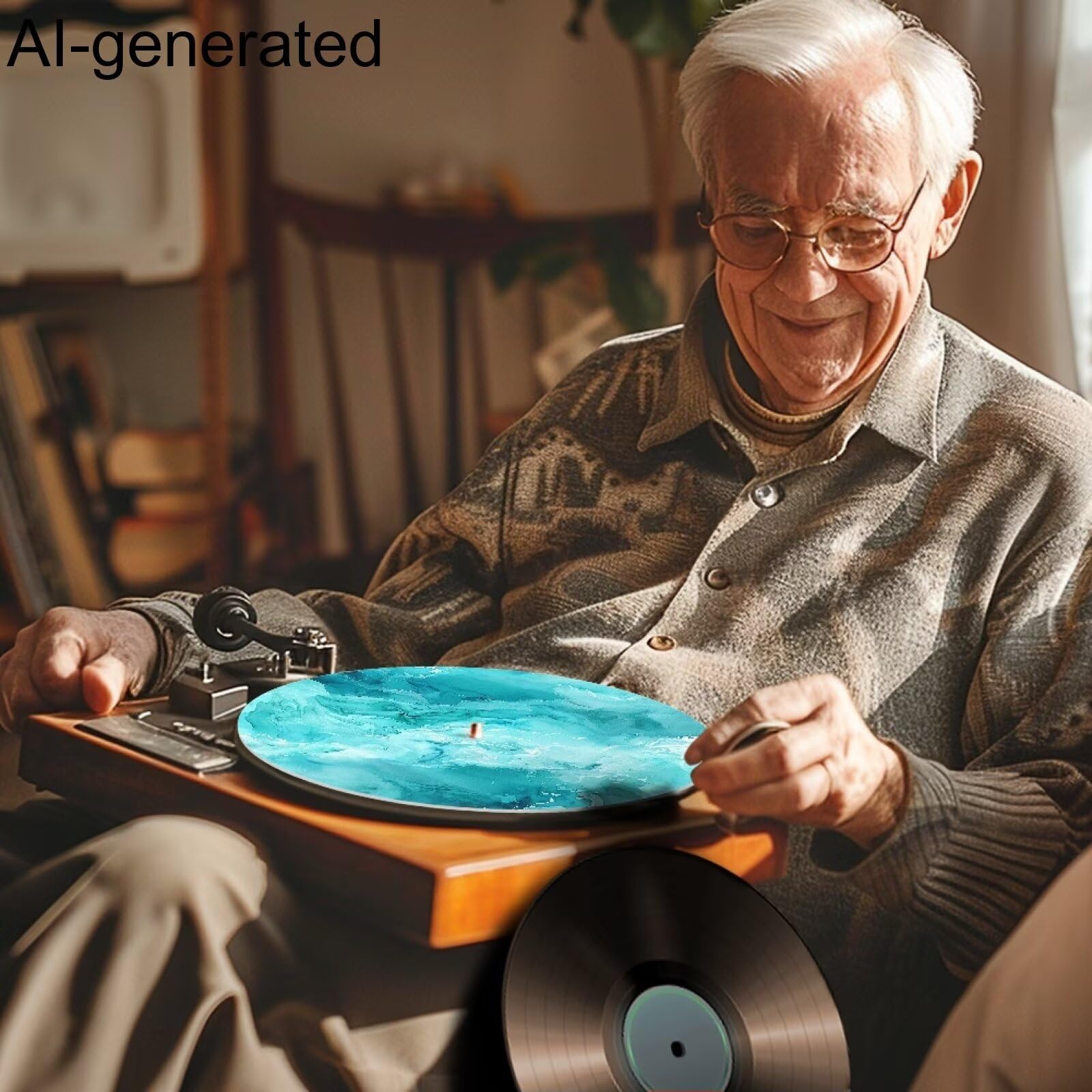 Alfombrillas de mármol antiestáticas para tocadiscos, reduce el ruido, polvo, tocadiscos, alfombrilla de goma para tocadiscos de vinilo vintage de 12 pulgadas