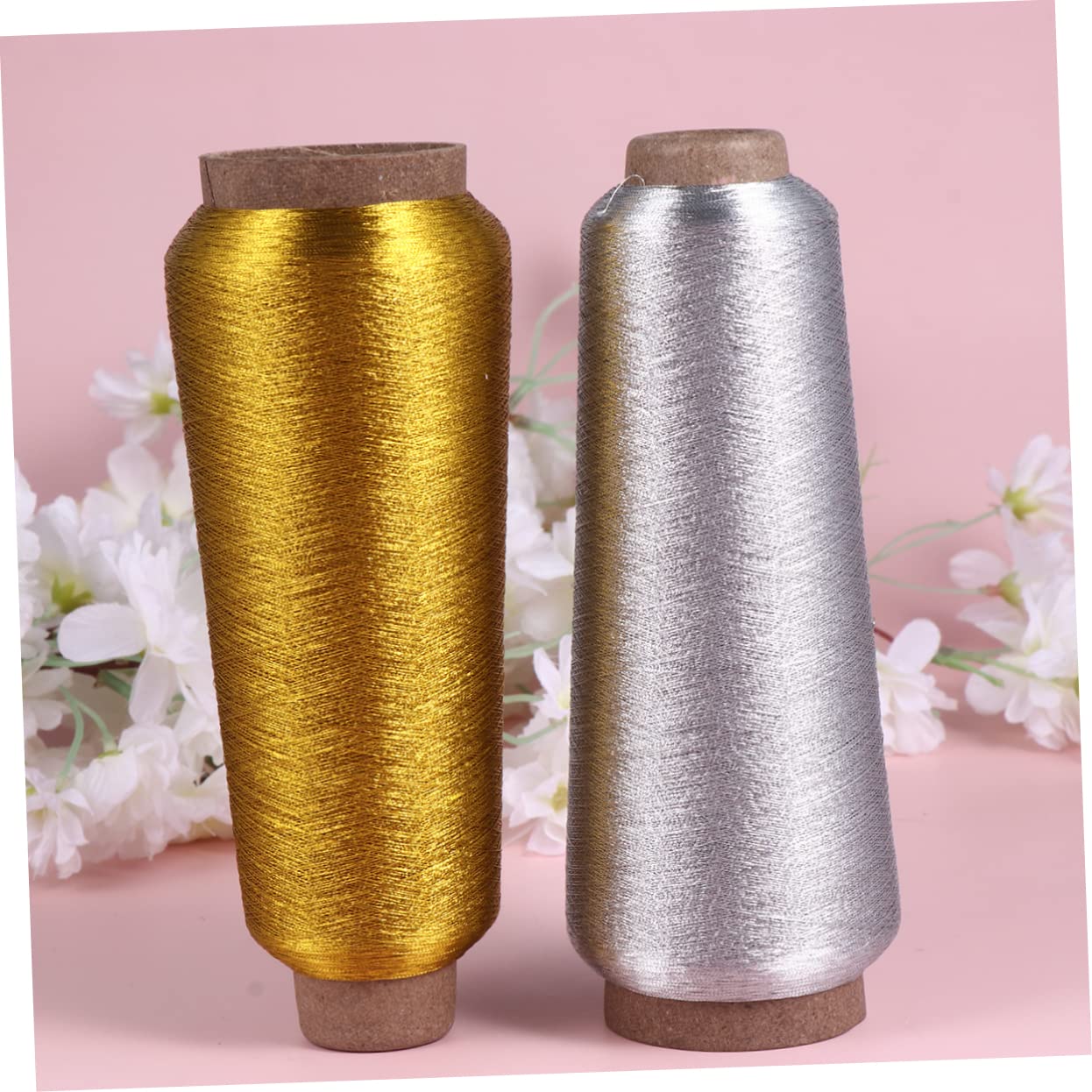 COHEALI DIY Cross-Stitch Metallic Wire 4 Rolls Embroidery Thread Embroidery Floss