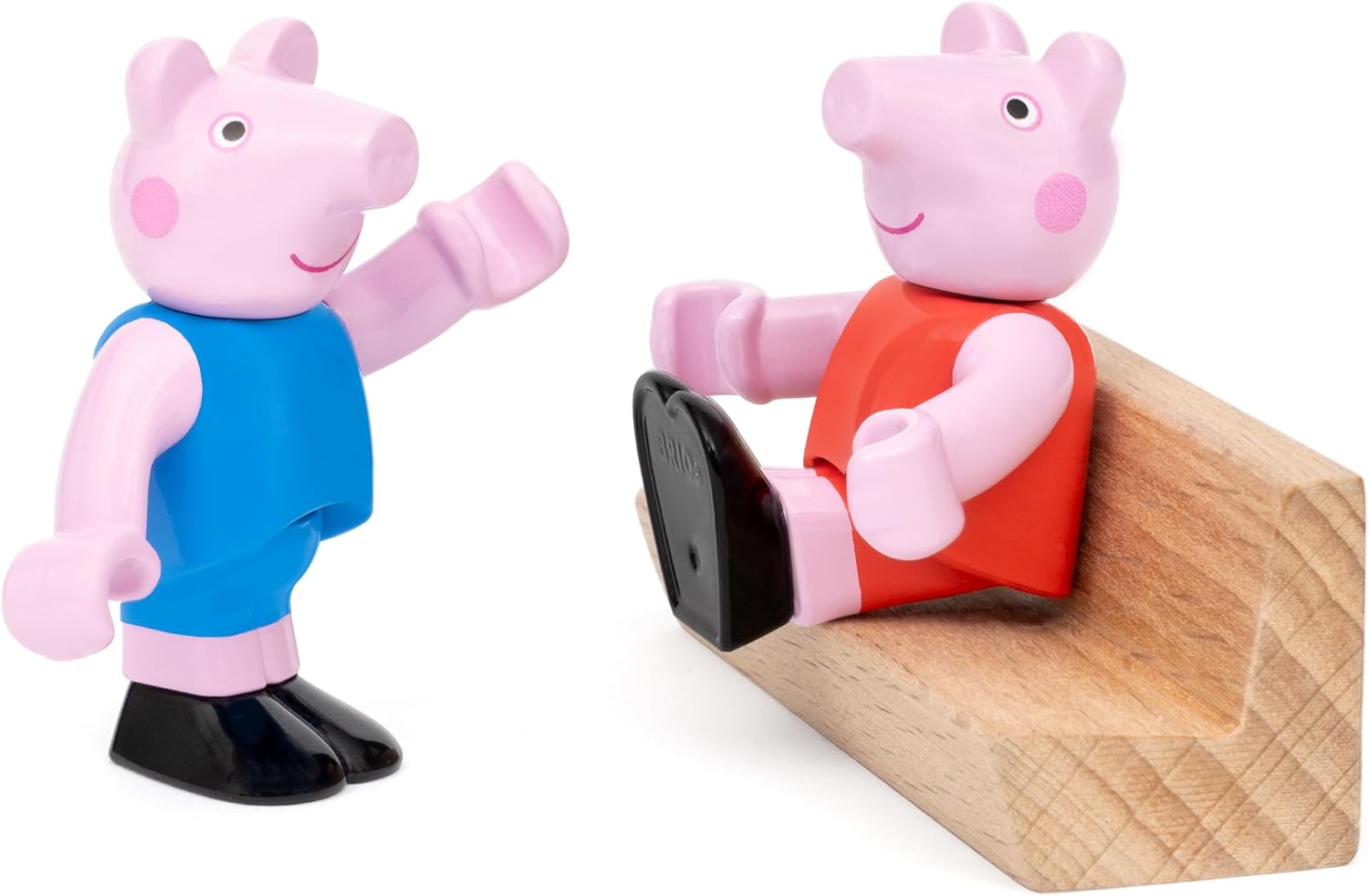 BRIO World Peppa Pig Train Set - 18-Piece FSC-Certified Wooden Railway Set - Includes Peppa and George Figures - Works with All BRIO Train Sets - Ages 3+