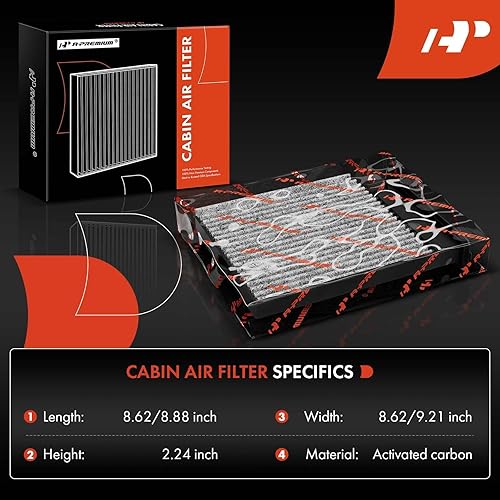 Miniatura 2 de A-Premium Filtro de aire de cabina de 2 piezas con carbón activado compatible con el modelo Subaru - Crosstrek 2016-2017, Forester 2009-2018,