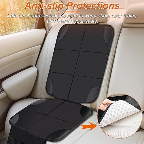 Miniatura 2 de Protector de asiento de automóvil, 2 cojines para asiento de automóvil, con acolchado más grueso y respaldo antideslizante, fundas de asiento de
