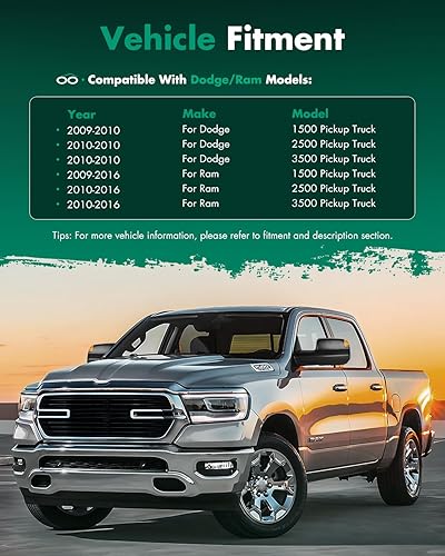 Miniatura 7 de SCITOO Espejos de remolque aptos para Dodge para Ram Accesorios Exteriores espejos compatibles con Ram 2009-2016 para Ram 1500 2500 3500 con sensor