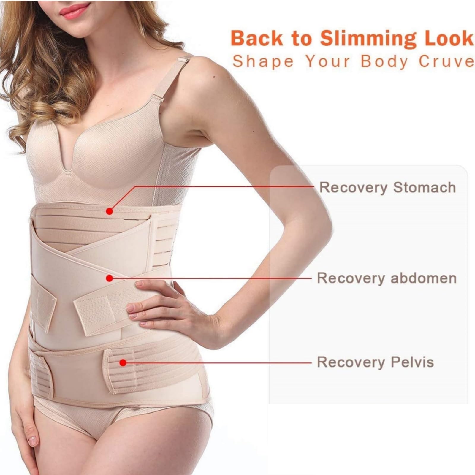 Faja de recuperación for el Abdomen posparto, Faja posparto, Faja Adelgazante, Moldeador Corporal Faja Postparto(Black,XXL)