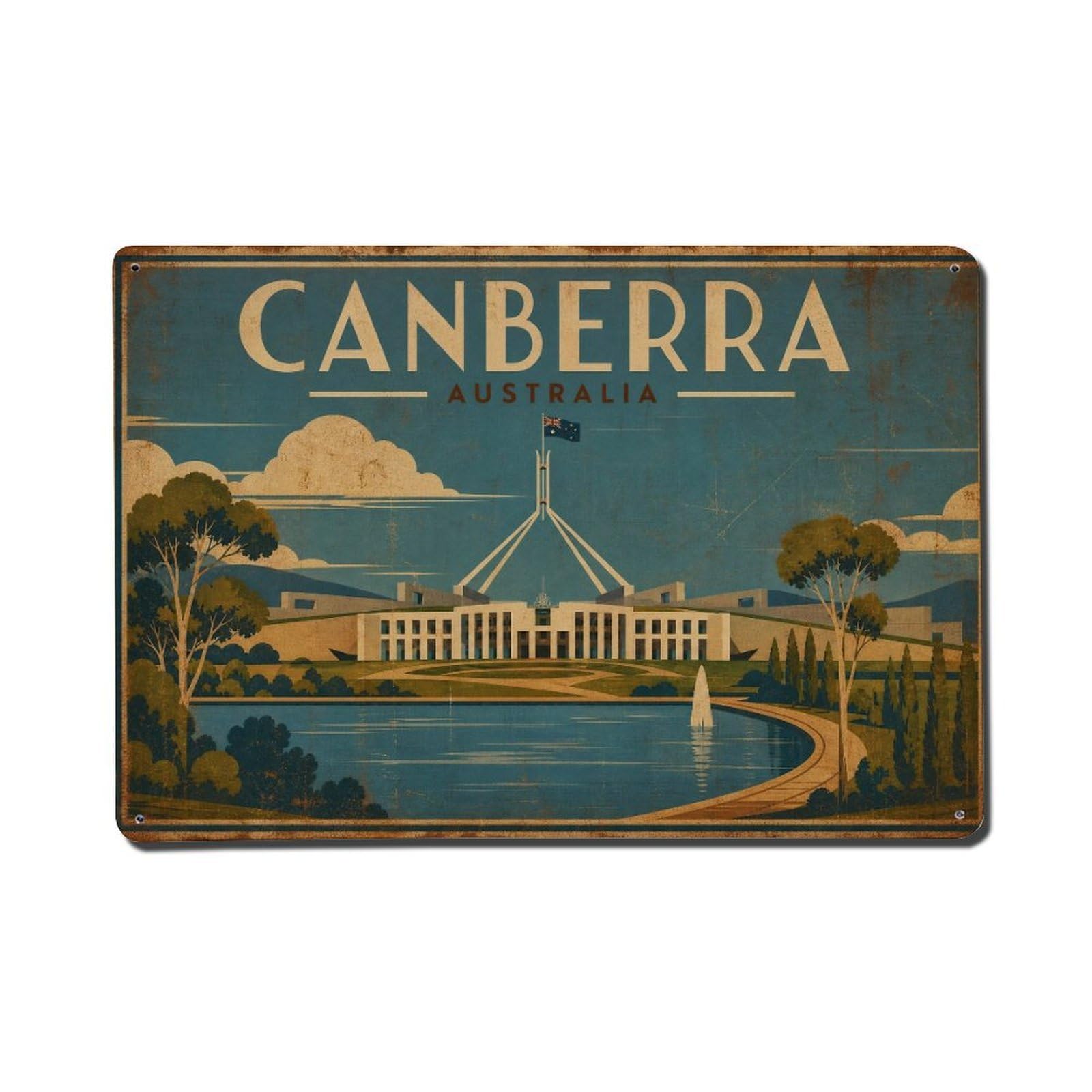 Australia Canberra City Heritage Travel Regional Metal Tin Sign
