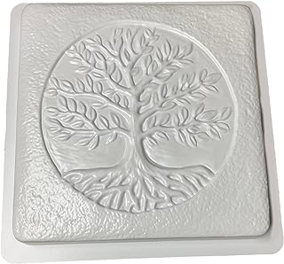 Garden Molds Tree of Life Stepping Stone Mold, Concrete Stepping Stone Mold, Garden Decor Mold, 16'' Square