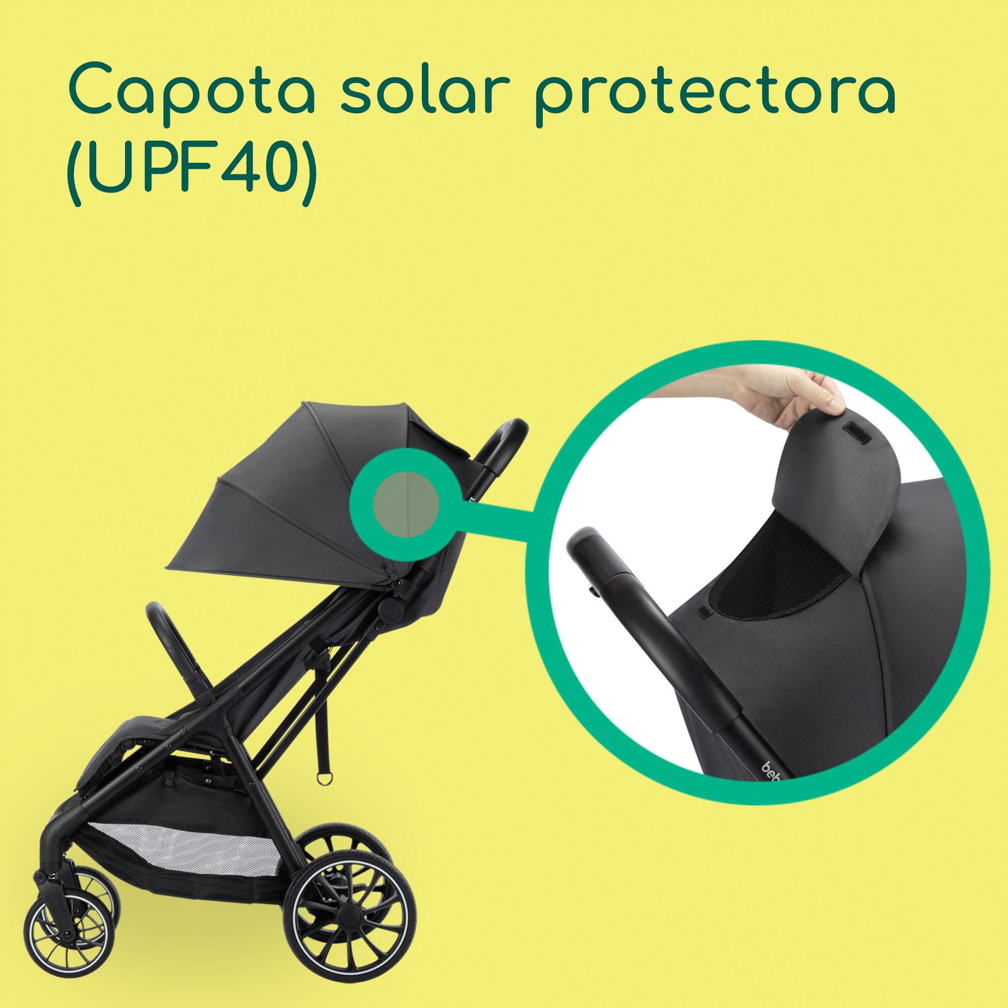 Bebeconfort Artic, Cochecito Bebe Reclinable, 0-22 kg, Mineral Graphite | Silla de Paseo Cómoda y Compacta, 0-4 Años, Ruedas Todoterreno, Plegado con Una Mano, Amplia Cesta de 5 kg
