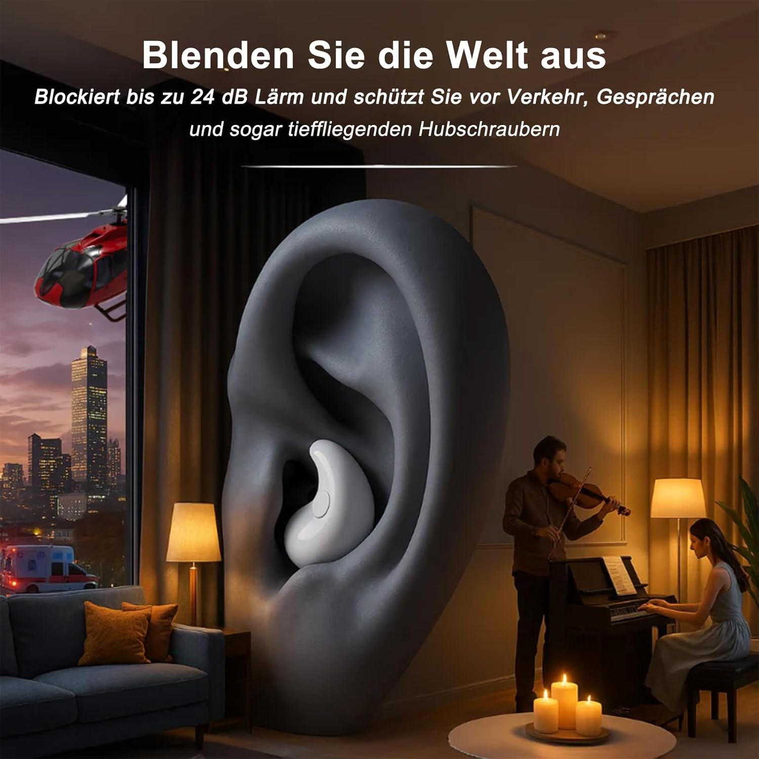 Mindbuds earbud on a cloud, illustrating lightweight design