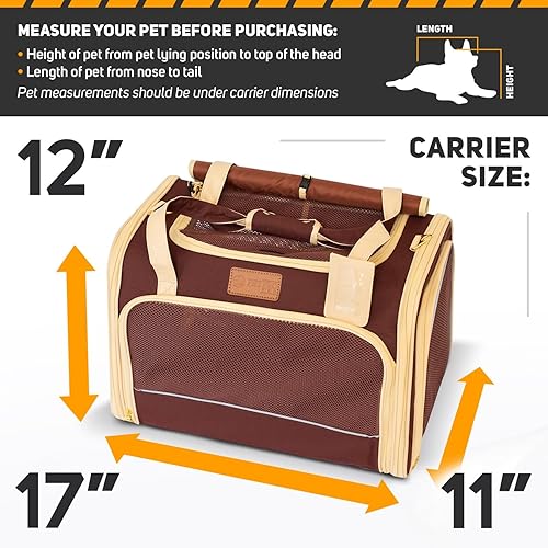 Vista 5 de Transportador grande para gatos y perros pequeños, bolsa de viaje para gatos y perros, bolsa de viaje para perros grandes, cachorros, gatitos