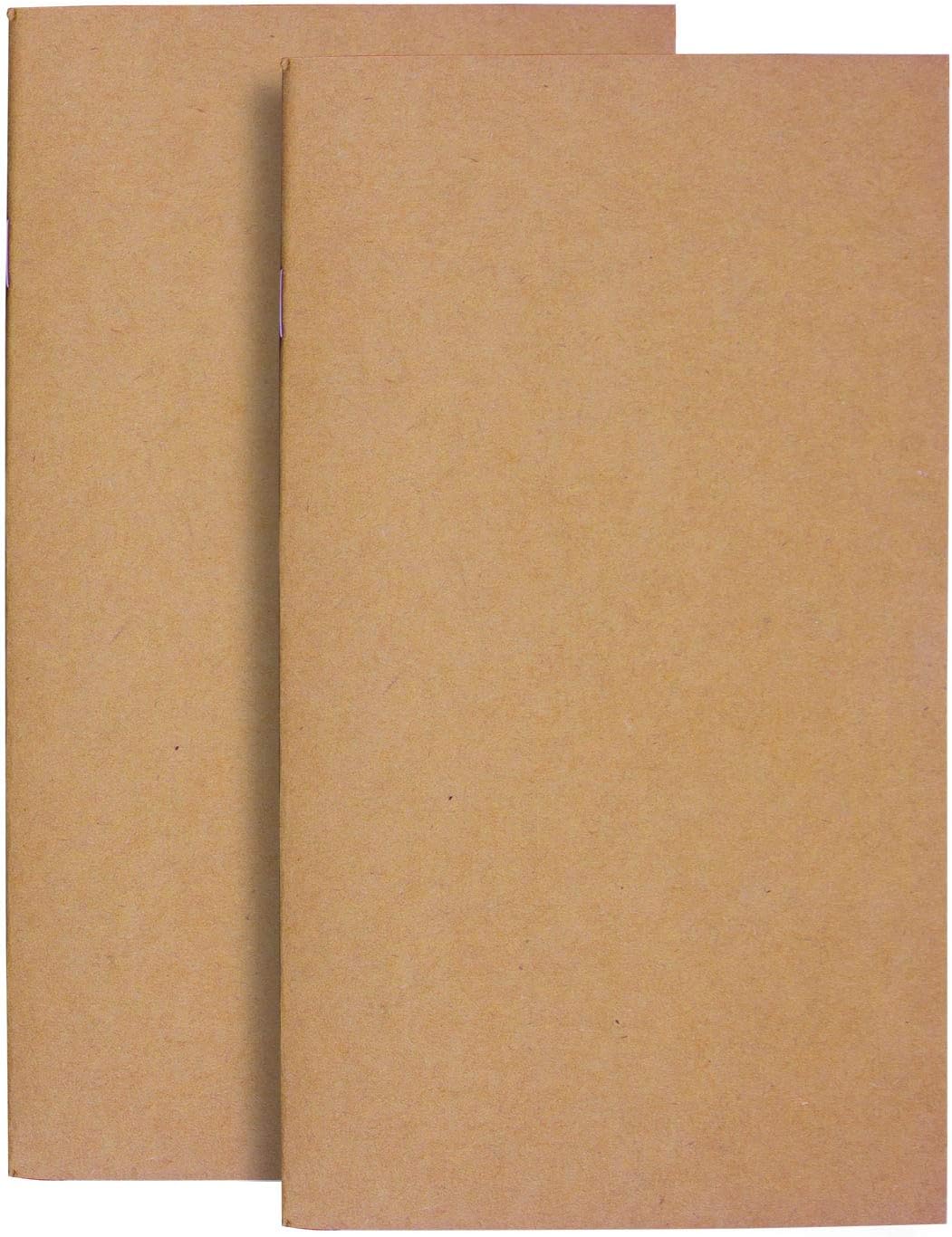 Traveler's Journal Notebook Refill Inserts, Lined & Plain Journal Refills Paper for Leather Travel Journals, Diary and Planners, 80 Sheets (160 Pages)/ 2Pack, 10.5x19 cm