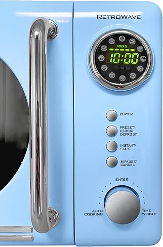 Miniatura 2 de 0.7 pies cúbicos Retro Encimera Microondas, 700 vatios, Azul