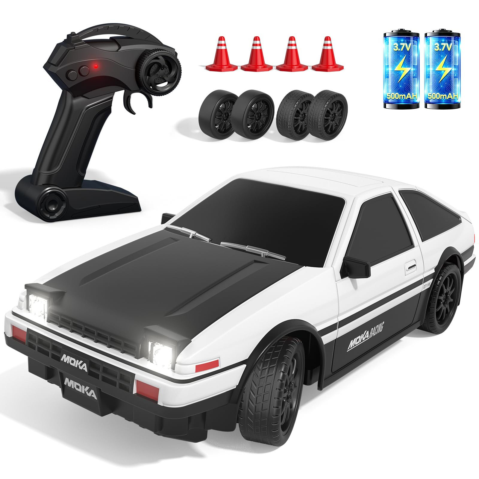 RC Drift Auto ab 6 7 8 9 10 Jahren, 1:24 Ferngesteuertes Drift Auto, 25KM/H | 1:24 Mini 4WD 2.4GHz Halb Proportional Gashebel Und LED Leuchten, Ferngesteuertes Spielzeug Geschenke ab 6 7 8 9 10+ Jahren