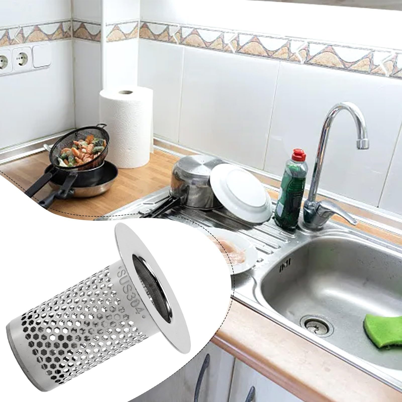 Realure 4 Stks Gootsteenzeef, Gootsteen Zeef van Roestvrij Staal, 90 Gaten Afvoerzeef voor Douche en Afvoer of Keukenspoelbakken, Afvoerfilter Roestvrij Staal voor Badkamer, Toilet, Snel Afvoerend Realure 4 Stks Gootsteenzeef, Gootsteen Zeef van Roestvrij Staal, 90 Gaten Afvoerzeef voor Douche en Afvoer of Keukenspoelbakken, Afvoerfilter Roestvrij Staal voor Badkamer, Toilet, Snel Afvoerend