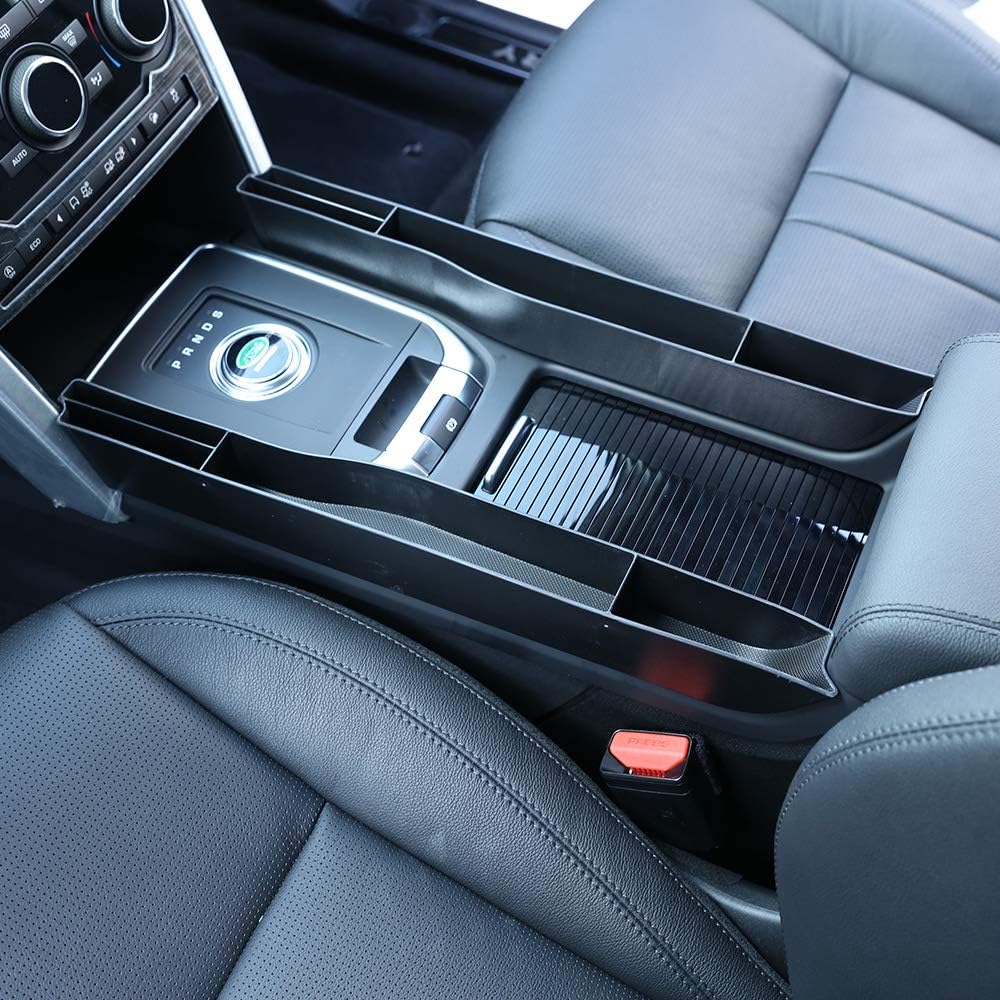 for Land Rover Discovery Sport 2015 2016 2017 2018 Black ABS Plastic Car Central Side Multifunction Storage Box Phone Card Tray Accessories (Left+Right)