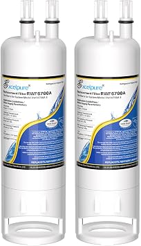 EXCELPURE WHR1RXD1 Refrigerator Water Filter Replacement for EDR1RXD1, Everydrop Filter 1, W10295370A, KAD1RXD1, 46-9081, 46-9930, P4RFWB, P5WB2L, PS2378001, 2Pack