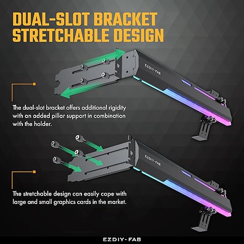 Miniatura 4 de EZDIY-FAB Soporte Abrazadera para GPU ARGB de 5V, Refuerzo de Soporte para Tarjeta Gráfica GPU, Soporte para Tarjeta de Video, Estructura